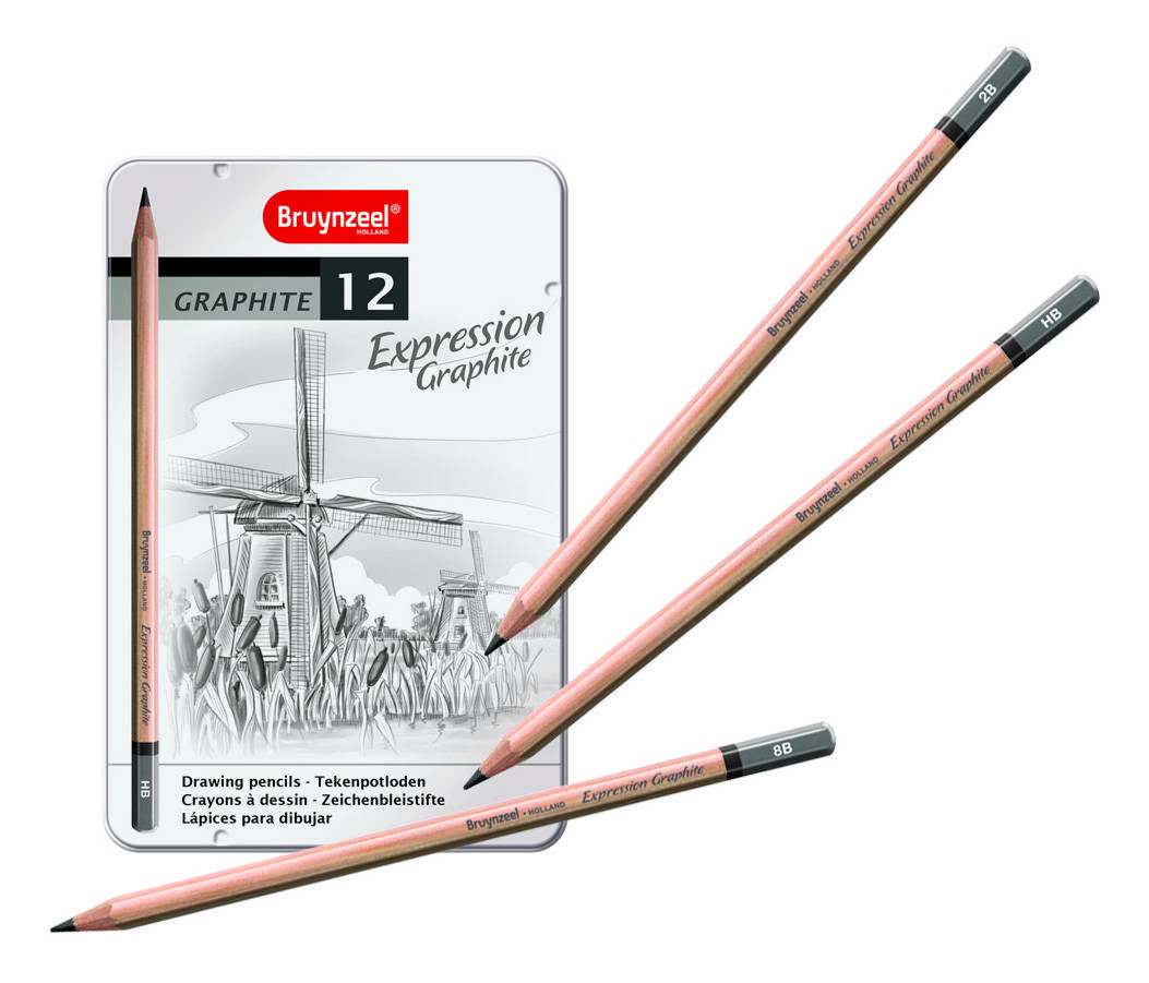 Набор карандашей для графики Expression 12 типов жесткости в металлической упаковке