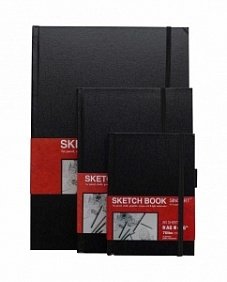 Черный блокнот Sketch Book Sinoart A4, 80 листов