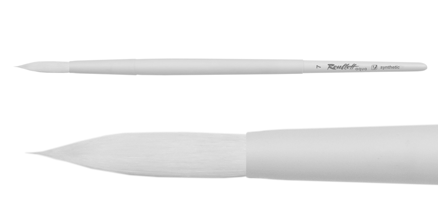Кисть синтетика белая лайнер круглая 7 обойма soft-touch ручка короткая белая