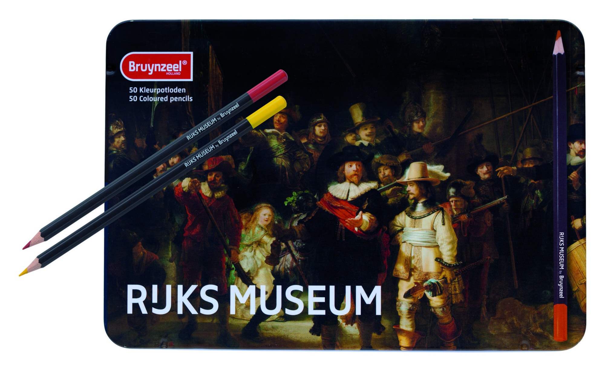 Набор цветных карандашей Rijksmuseum 'Ночной дозор' Рембрандт 50 цветов в металлической упаковке