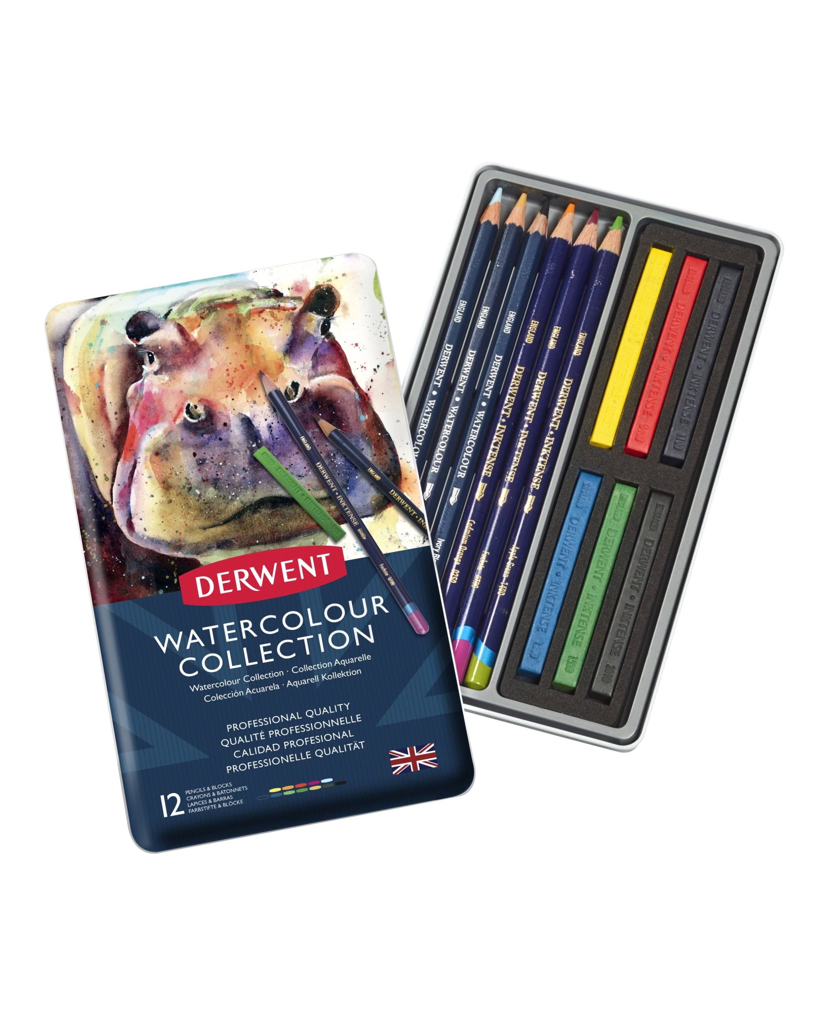 Набор Watercolour Collection для акварели 12 шт в металлической коробке